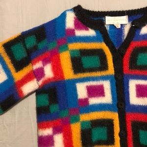 Very colorful 100% Alpaca Wool Vintage Sweater